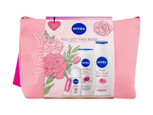 Nivea You Got This Rose  Shower Gel Rose & Almond Oil 250 ml + Body Lotion Rose Touch 400 ml + Antiperspirant Rose Touch 50 ml + Lip Balm Labello Soft Rosé 4,8 g + Cosmetic Bag   250 ml