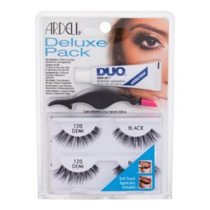 Ardell Natural Demi 120 False Eye Lashes 2 pairs + Eye Lashes Glue 2,5 g + Applicator 1 pcs Black  2 pc