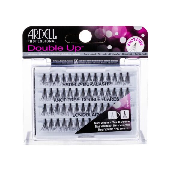 Ardell Double Up Duralash Knot-Free Double Flares  Long Black  56 pc