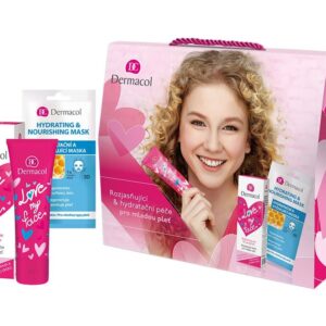 Dermacol Love My Face Brightening Care Daily Facial Care 50 ml + näomask Hydrating & Nourishing 15 ml